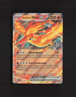 Team Rocket's Moltres ex 031/182 Destined Rivals Ultra Rare Holo Pokemon Card NM - Image 1