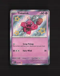 Tinkatink 165/091 Paldean Fates Shiny Rare Holo Pokemon Card NM - Image 1