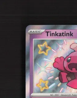 Tinkatink 165/091 Paldean Fates Shiny Rare Holo Pokemon Card NM - Image 3