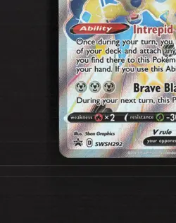 Zacian V SWSH292 Sword & Shield Full Art Black Star Promo Holo Pokemon Card NM - Image 5