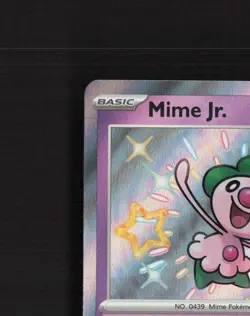 Mime Jr. 157/091 Paldean Fates Shiny Rare Holo Pokemon Card NM - Image 3