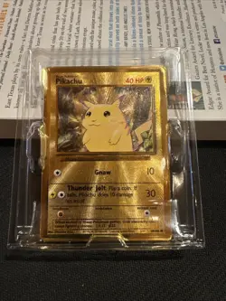 Pokemon Gold Metal Pikachu Card 58/102 - Celebrations Ultra Premium Collection - Image 1