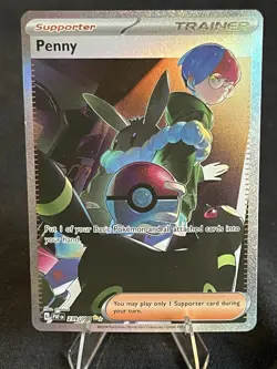 Pokemon TCG Penny Paldean Fates Trainer Holo Card 239/091 NM - Image 1