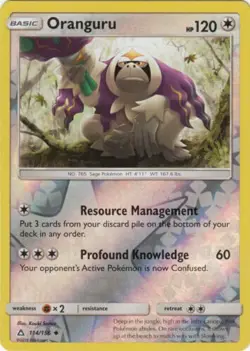 Oranguru 114/156 Ultra Prism Reverse Holo Pokemon Card NM - Image 1