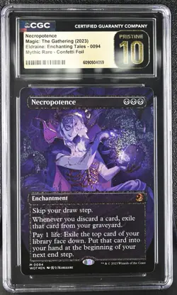 Necropotence (CGC PRISTINE 10) - Confetti Foil - MTG WOE: Enchanting Tales - Image 1