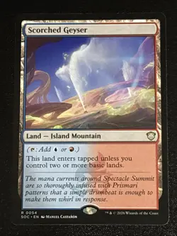 MTG Commander: Secrets of Strixhaven Scorched Geyser 0054 NM Rare - Image 1