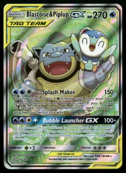 Blastoise & Piplup GX 215/236 Cosmic Eclipse Alternate Art Holo English POKEMON - Image 1