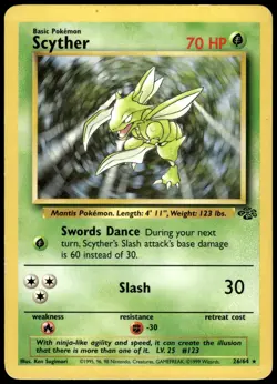 Scyther 26/64 Jungle Rare MP Pokemon 1999 - Image 1