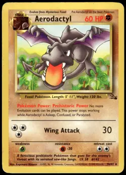 Aerodactyl 16/62 Fossil Rare MP Pokemon 1999 - Image 1
