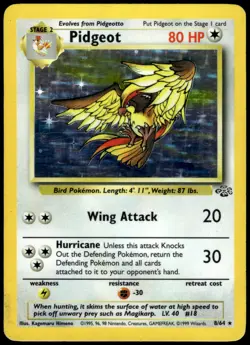 Pidgeot 8/64 Jungle Holo Rare MP Pokemon 1999 - Image 1