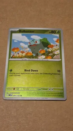 BULBASAUR 001/132 COMMON MEGA EVOLUTION POKEMON REVERSE HOLO NEAR MINT - Image 1