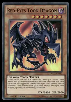 Red-Eyes Toon Dragon Shining Victories SHVI-EN036 Super Rare Yugioh LP - Image 1