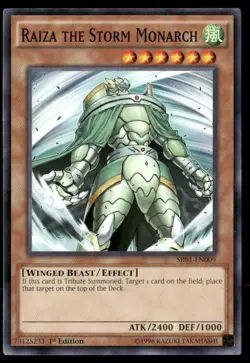 Raiza the Storm Monarch Structure Deck: Emperor of Darkness SR01-EN009 Yugioh LP - Image 1