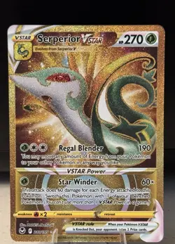 Pokemon TCG Serperior VSTAR Silver Tempest Holo Card 210/195 English - Image 1