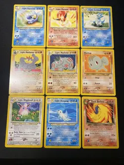Pokemon TCG Neo Destiny 9 Card Mixed Lot Light Vaporeon Flareon Machamp Golduck - Image 1