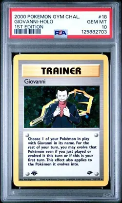 Giovanni 18/132 Pokemon Gym Challenge Holo PSA 10 GEM MINT - Image 1