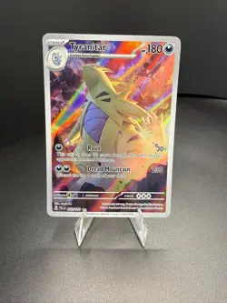 Pokemon Tyranitar Illustration Rare Full Art Holo Sv02 222/193 180 HP - Image 1