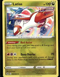 Latias Rare SWSH08: Fusion Strike 193/264 Dragon Pokemon Card - Image 1