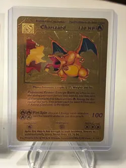 Pokemon Charizard Lot (2) Gold Foil Fan Art 4/102 & McDonald’s Promo TCG 001/015 - Image 3