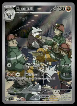 Pokemon Cards Excadrill 174/162 Temporal Forces Illustration Rare NM - Image 1