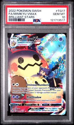 Mimikyu VMAX TG17/TG30 PSA 10 SWSH Brilliant Stars Trainer Pokemon Card PC - Image 1