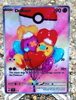 Pokemon Drifloon Anima Waifu Sexy Doujin ACG DIY Full Art Card Holo - Image 1