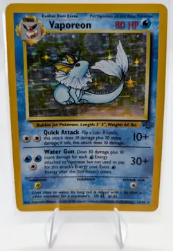 Vaporeon 12/64 Pokemon Jungle Unlimited Holo Rare Card WotC We Combine Shipping - Image 1