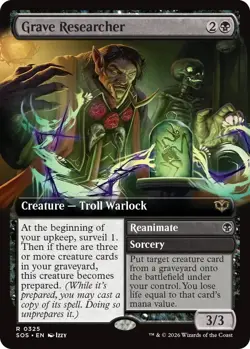 MTG - [SOS - 325 Foil] Grave Researcher (Extended Art) - Secrets of Strixhaven - Image 1