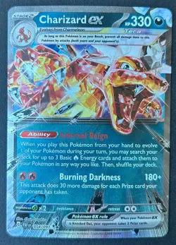 Charizard ex 054/091 Paldean Fates Double Rare Pokemon TCG Card NM - Image 1