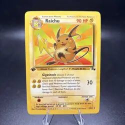 Pokemon 1st Edition Fossil Raichu 29/62 Non-Holo Rare Vintage Card LP/NM -j - Image 1