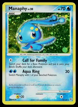 Pokemon Card - Manaphy Diamond & Pearl 9/130 Holo Rare - Image 1