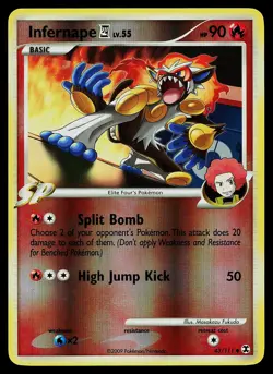 Pokemon Card - Infernape E4 Rising Rivals 43/111 Reverse Holo Uncommon - Image 1