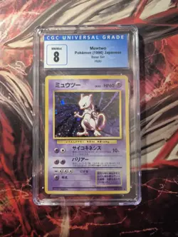 Pokemon 1996 Mewtwo #150 Holo (CGC 8) Japanese Base Set Vintage WOTC NM/Mint - Image 1
