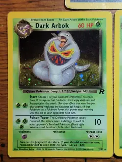 Pokemon LOT Holo Dark Arbok 2/82, Weezing 14/82 SWIRL, Rocket's Sneak 16/ 16/82 - Image 3