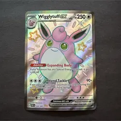 Pokemon Wigglytuff ex 222/091 SV Paldean Fates Full Art Holo Shiny Ultra Rare EX - Image 1