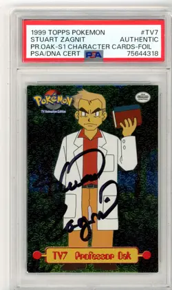 PSA Stuart Zagnit 1999 Pokemon Topps #TV7 Professor Oak Foil Dots & Rectangle - Image 1
