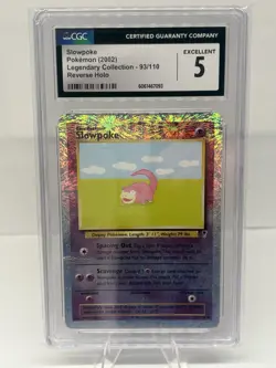 Pokemon Legendary Collection Reverse Holo Foil Slowpoke 93/110 CGC 5 - Image 1