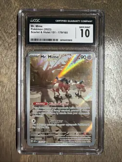 Mr Mime CGC 10 Gem Mint | 179/165 S&V: 151 | Illustration Rare, Holo | Pokemon - Image 1