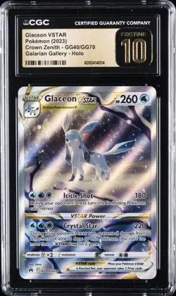 2023 POKEMON CROWN ZENITH #GG40 GLACEON CGC 10 PRISTINE - Image 1
