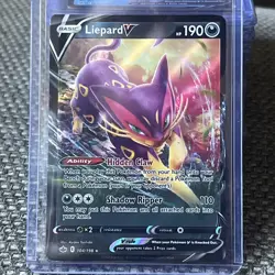 Pokemon Card - Liepard V 104/198 - Chilling Reign - Ultra Rare, NM - Image 1