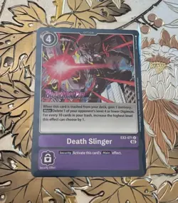Digimon Card Game Pre-Release Death Slinger Beelzemon Cup Foil EX2-071 U - Image 1