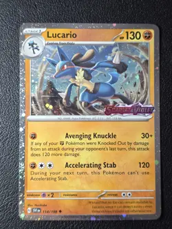 Lucario 114/198 Scarlet & Violet Stamped Holo Promo Pokemon Card NM🔥 - Image 1