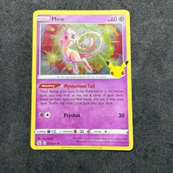 Mew 011/025 Celebrations Holo Pokemon Anniversary Card TCG Holo Rare - Image 1