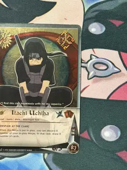 N 259 Itachi Uchiha Gold Foil Rare Naruto CCG Card 1st Edition CLEAN LP+ - Image 3