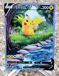 Pokemon Pikachu V Anima Waifu Sexy Doujin ACG DIY Full Art Card Holo - Image 1