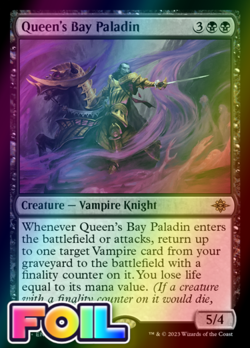 x1 Queen's Bay Paladin LCI MTG 115 FOIL RARE M/NM 1x - Image 1