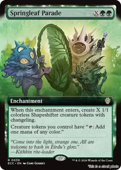MTG Springleaf Parade (Extended Art) 39 Commander: Lorwyn Eclipsed Magic - Image 1