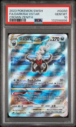 PSA 10 Darkrai VSTAR GG50/GG70 Crown Zenith Galarian Gallery Pokemon GEM MINT - Image 2