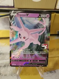 Espeon V Pokemon Prize Pack Series 1 Promo Pokemon Card NM/LP Play Stamp - Image 1
