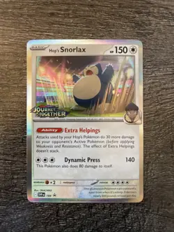 Hop’s Snorlax Stamped Pokemon Journey Together Promo 184 Mint - Image 1